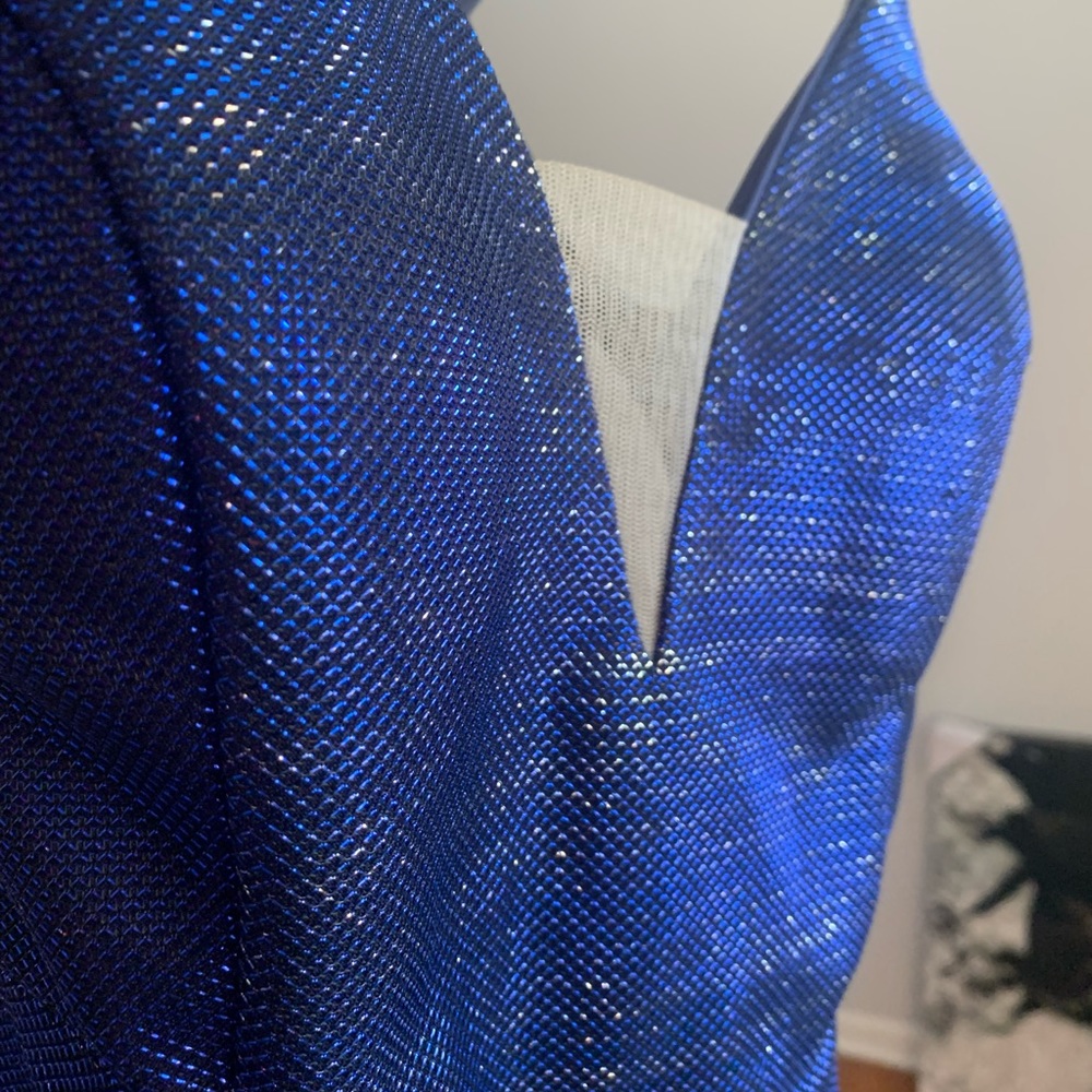 Navy blue prom dress worn once for homecoming, price is negotiable.
